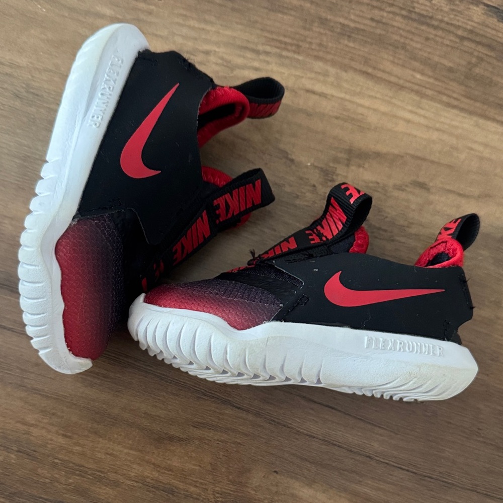 Nike Black and Red Flex Runner Baby Shoes